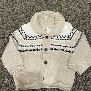Janie and Jack Tan and Cream Knit Jacket